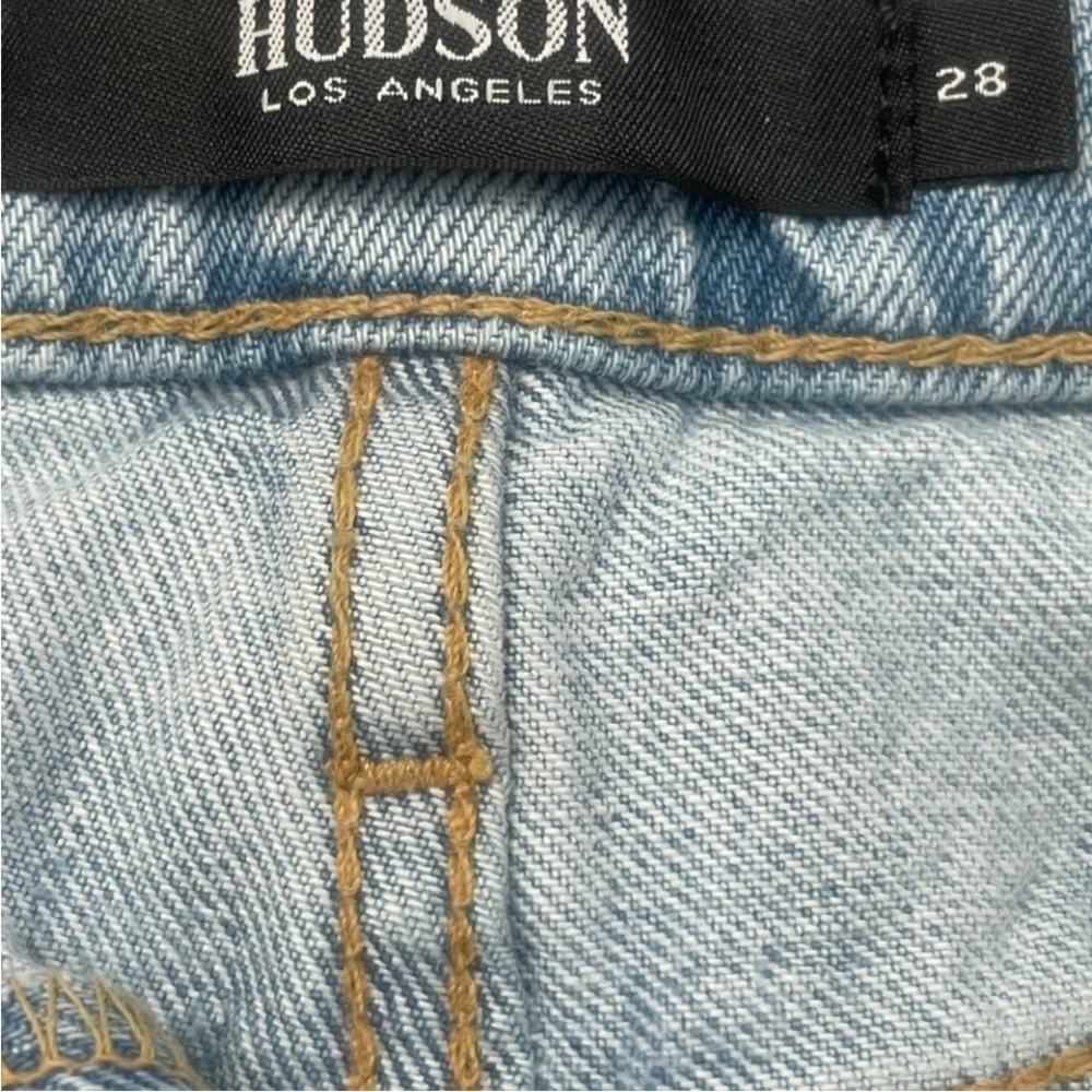 Hudson Lori Denim Shorts Bold Blue Two Tone Button Fly Size 28 - Picture 7 of 8